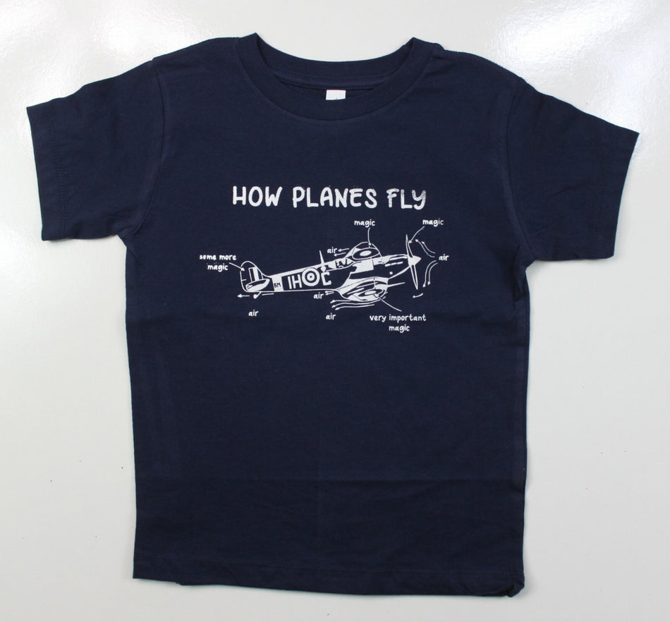 Kids How Planes Fly Aviation Military Style T-Shirt RAF Forces Boys Girls Cute