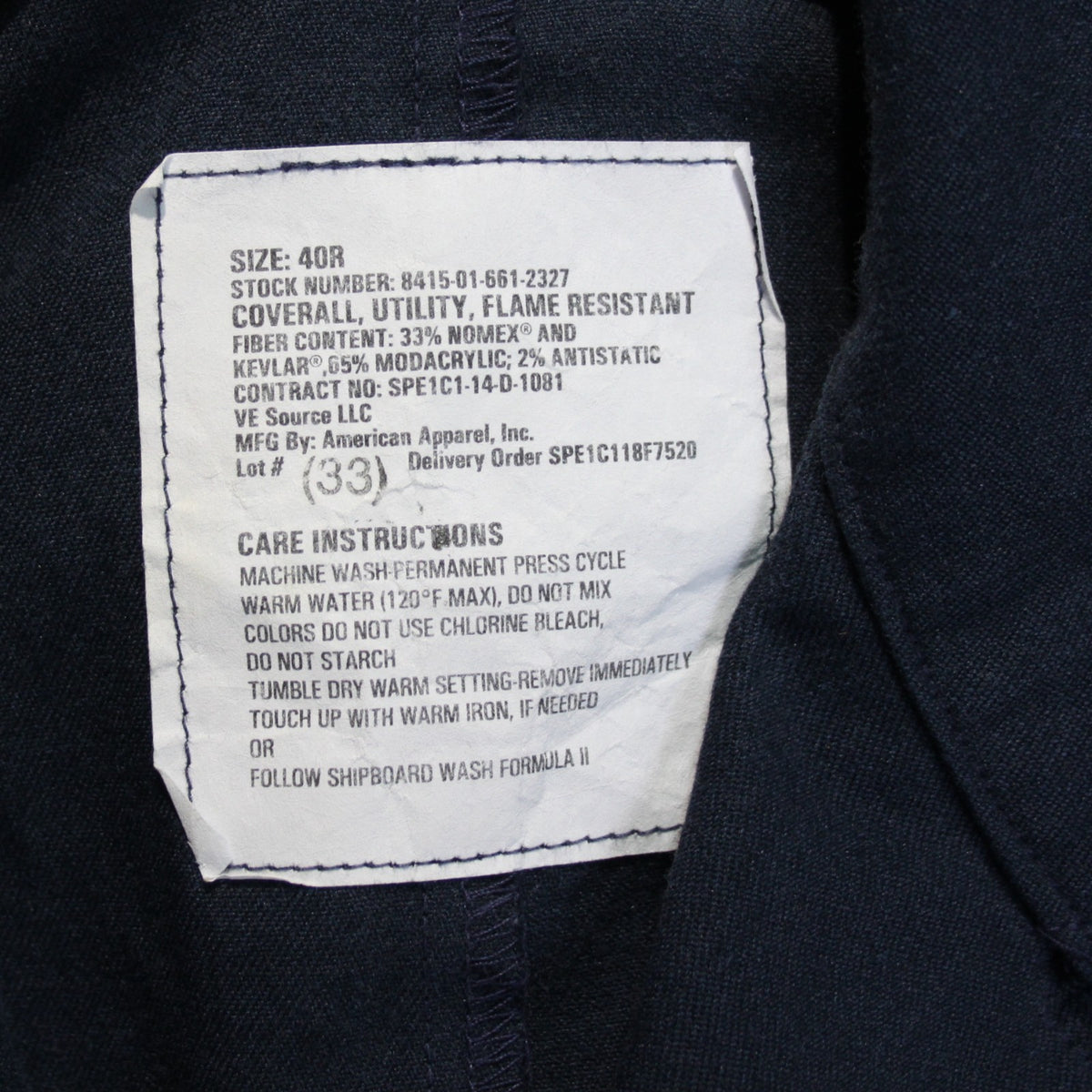 US Navy Military Nomex Utility Coverall Overall Genuine Surplus 40" Chest (3517)