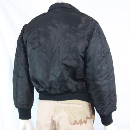 Highlander MA2 Bomber Jacket Plain Collar Padded Quilted Black USAF XXS
