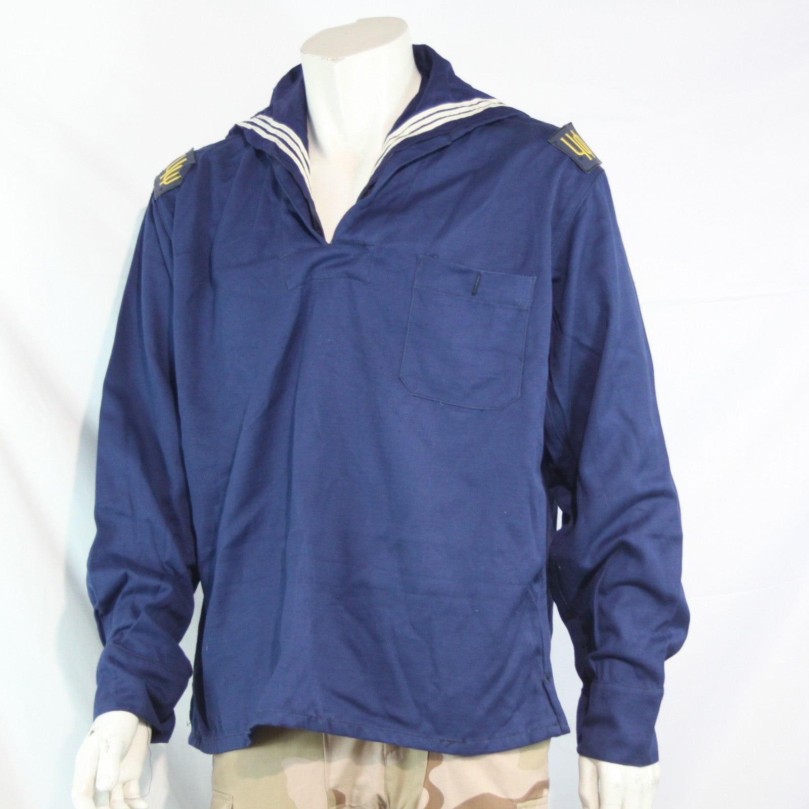 Vintage Cold War Bulgarian Sailors Middy Top Shirt Genuine Surplus 40-42"  (4159