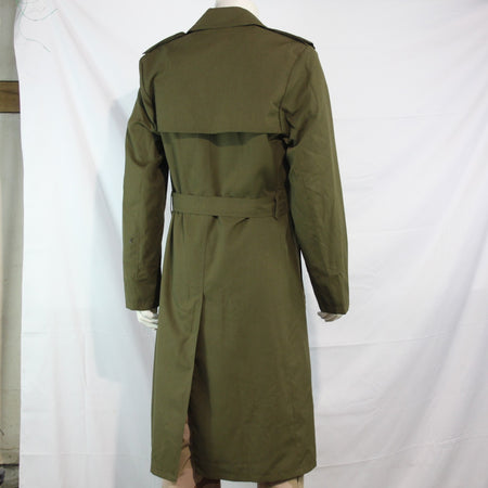 Vintage Army Surplus Trench Coat Czechoslovakian Genuine Olive Overcoat  (3644)