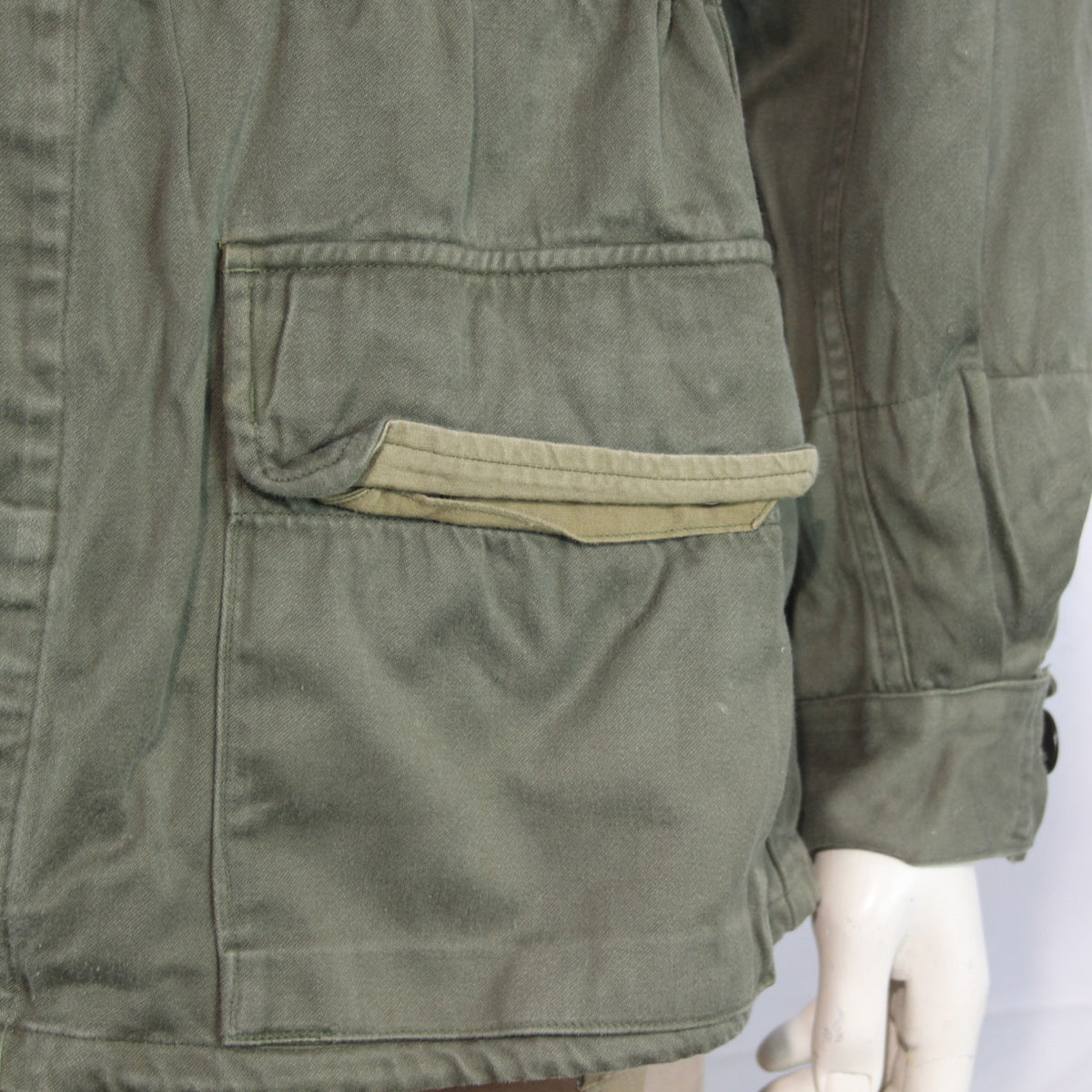 1960's Vintage Genuine Surplus French Army Jacket Cotton Olive G1 42-44" (4032)