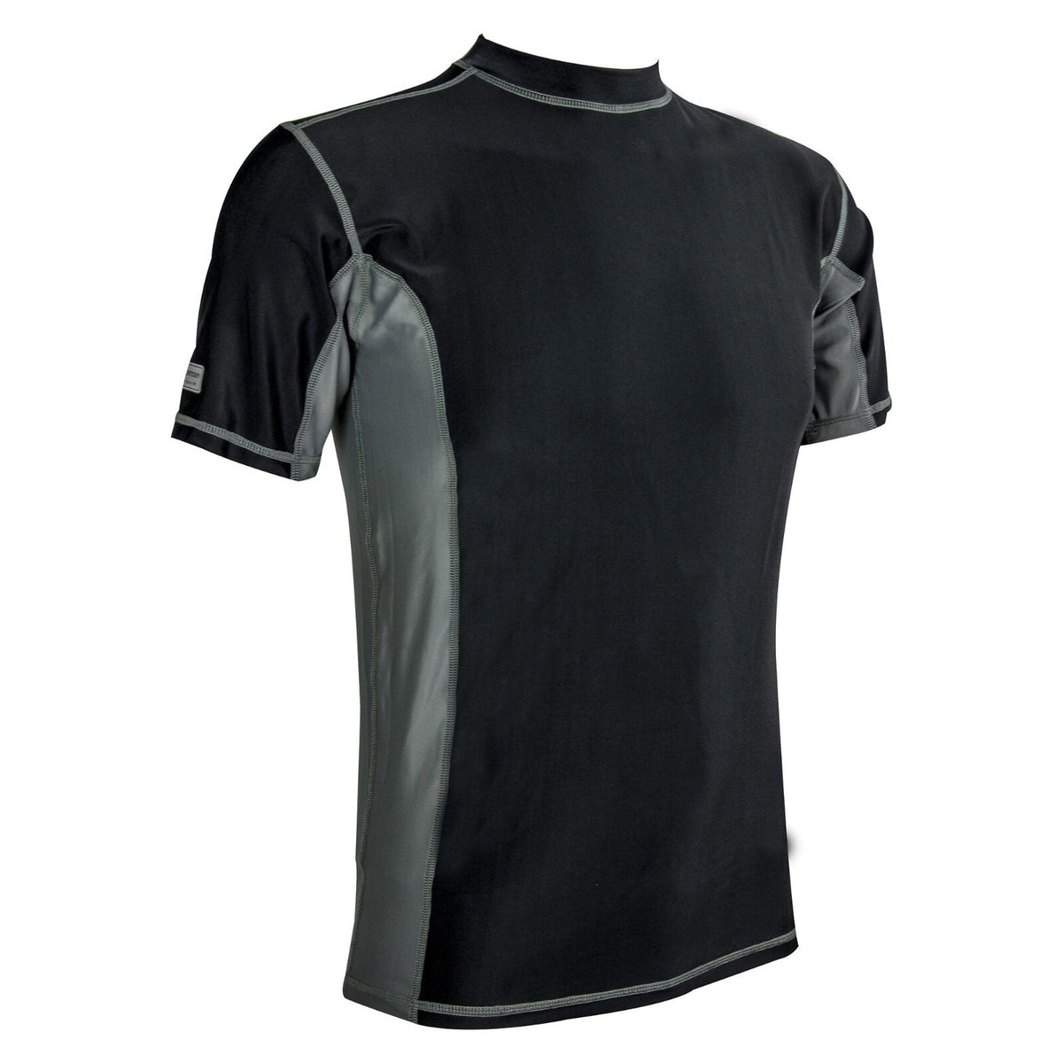Highlander Pro Comp Mens Base Layer Short Sleeve T-Shirt Vest Wicking Black Grey