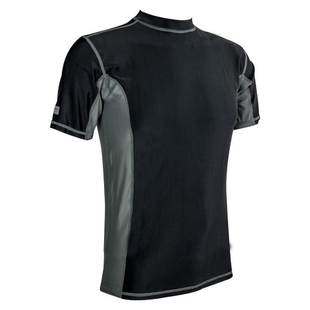 Highlander Pro Comp Mens Base Layer Short Sleeve T-Shirt Vest Wicking Black Grey