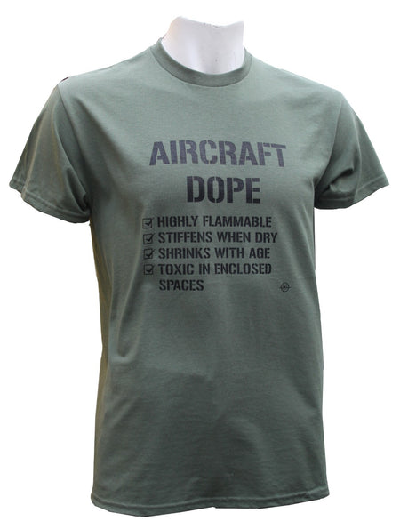Aircraft Dope Aviation Small Plane Self Build Exclusive Printed T-Shirt Green