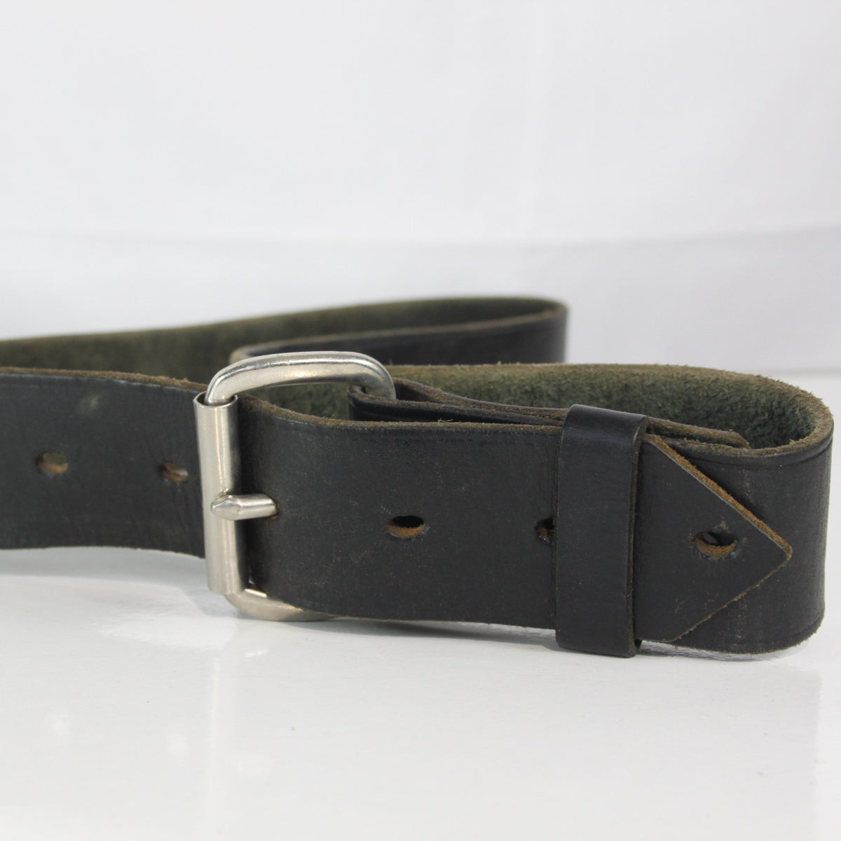 Leather 45mm Army Belt Genuine Surplus Black 28-38" Waist  (3840)