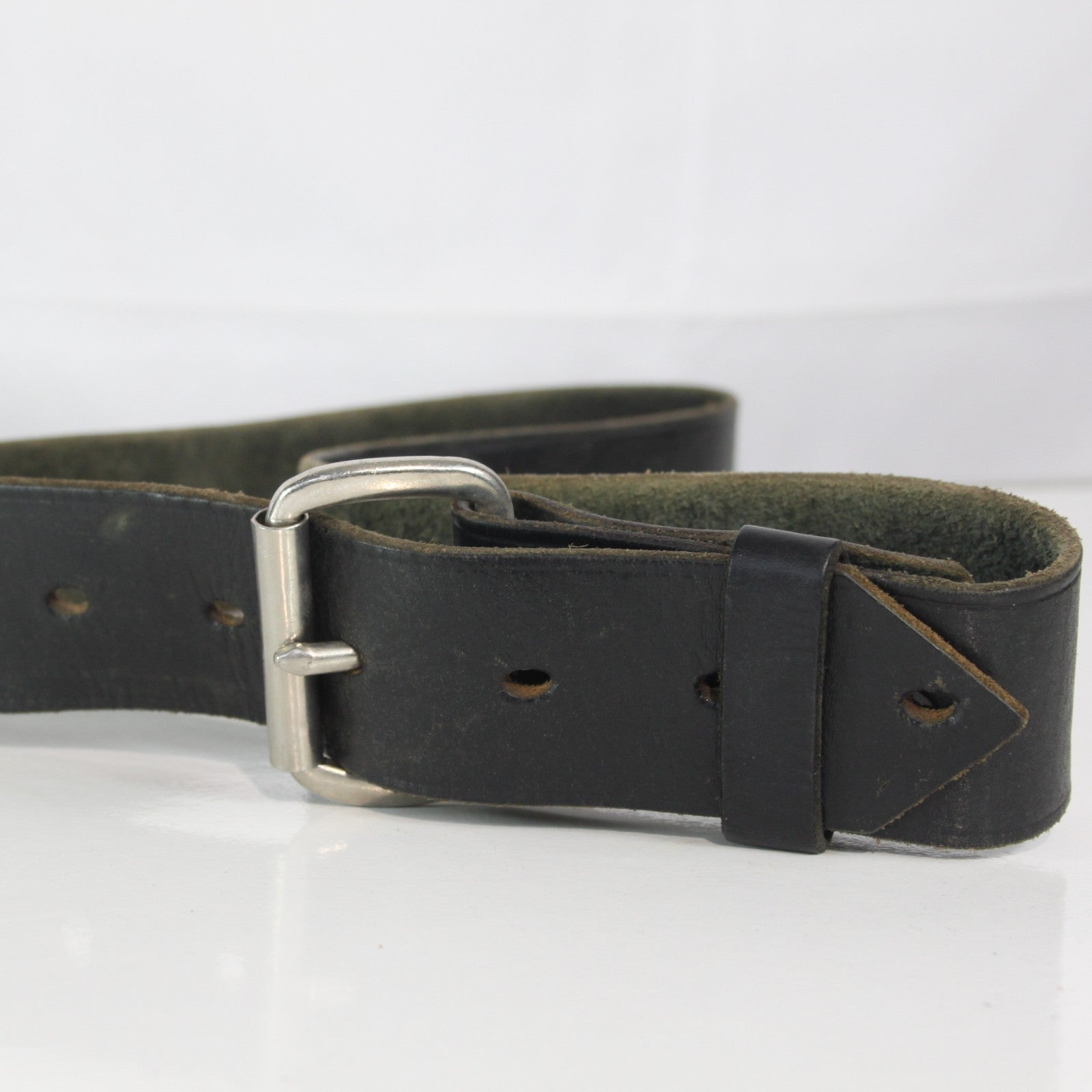 Leather 45mm Army Belt Genuine Surplus Black 28-38" Waist  (3840)