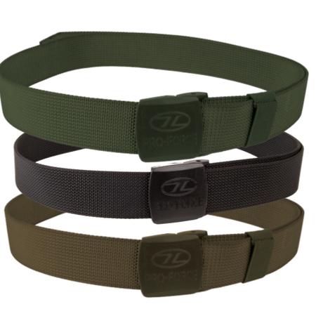 Highlander Operations Belt Nylon Webbing Belt NonMetallic Low Profile Olive Blac