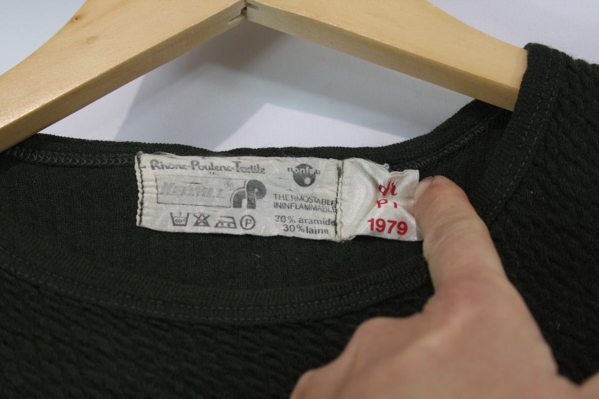 1979 Vintage Thermal Top Genuine Surplus French Military Aramid Long Sleeve 3815