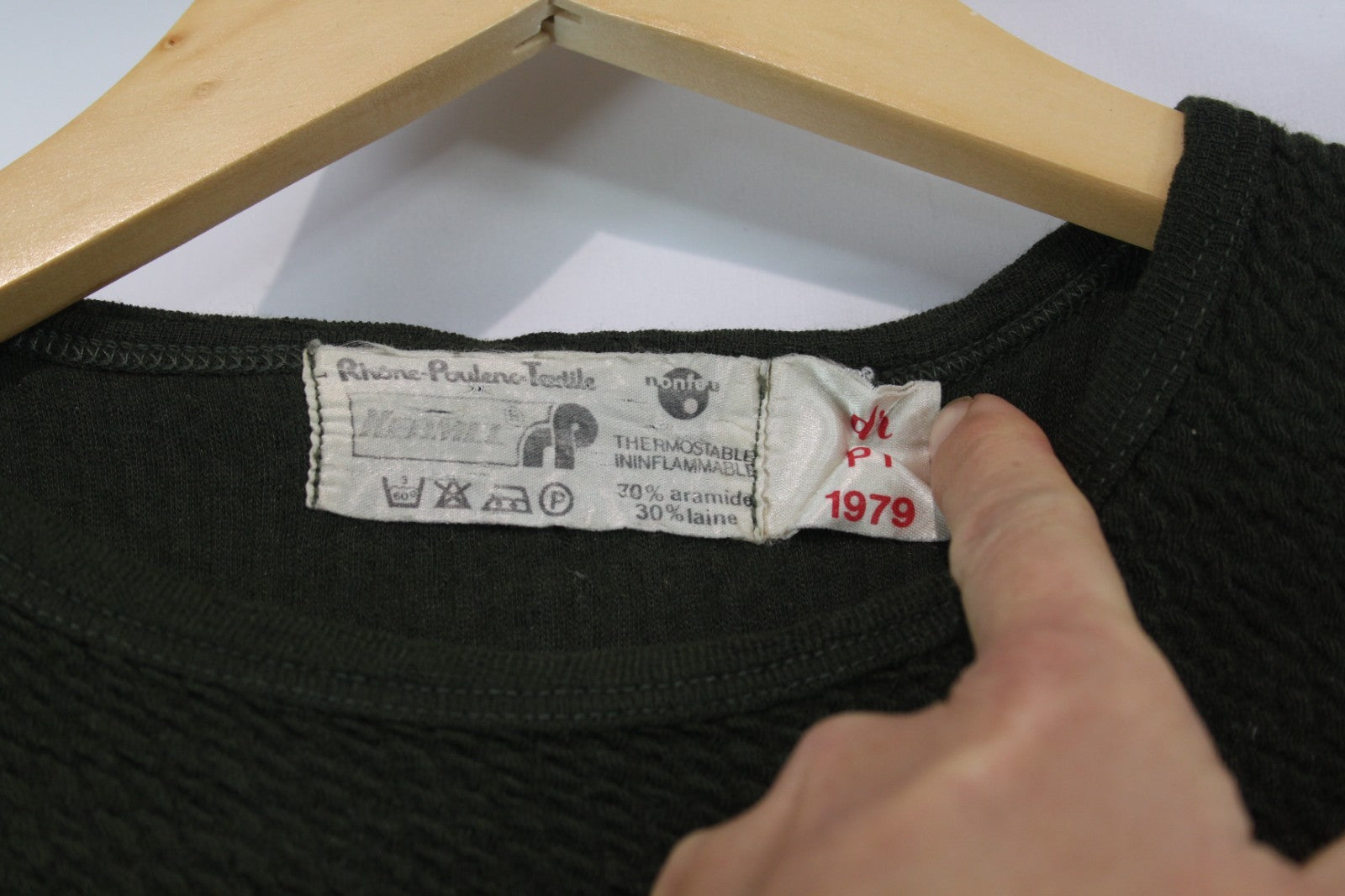 1979 Vintage Thermal Top Genuine Surplus French Military Aramid Long Sleeve 3815