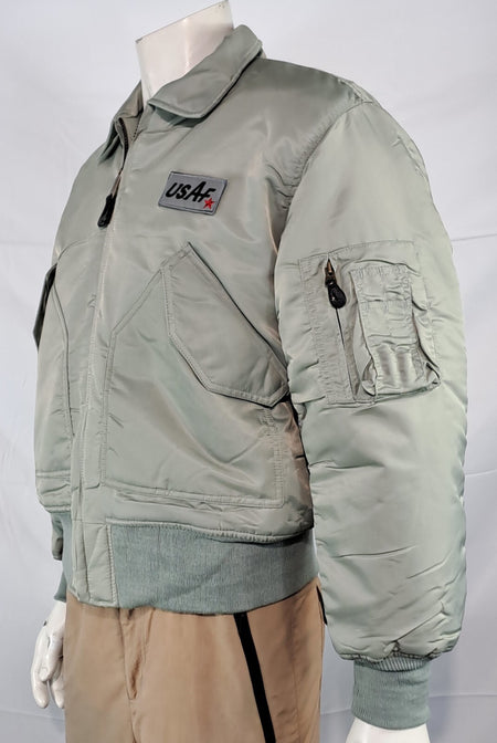 Highlander MA2 USAF Style Bomber Jacket Plain Collar Padded Silver Grey XXS-M