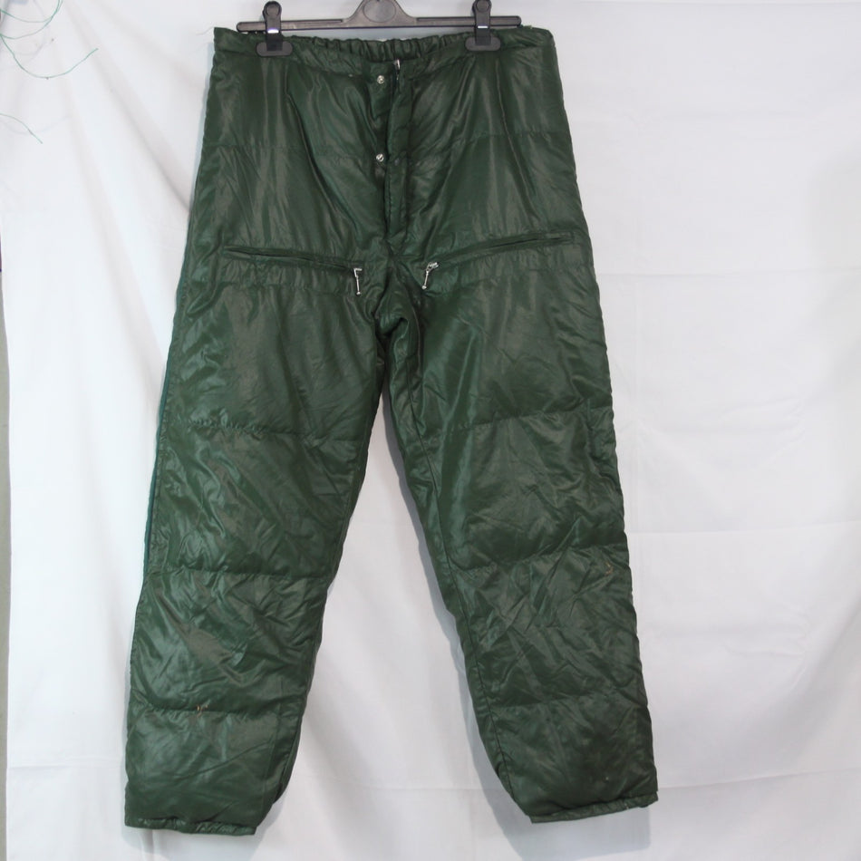 Down FIlled Thermal Trousers Padded Winter French Army Repaired 38-40" W (3888C)