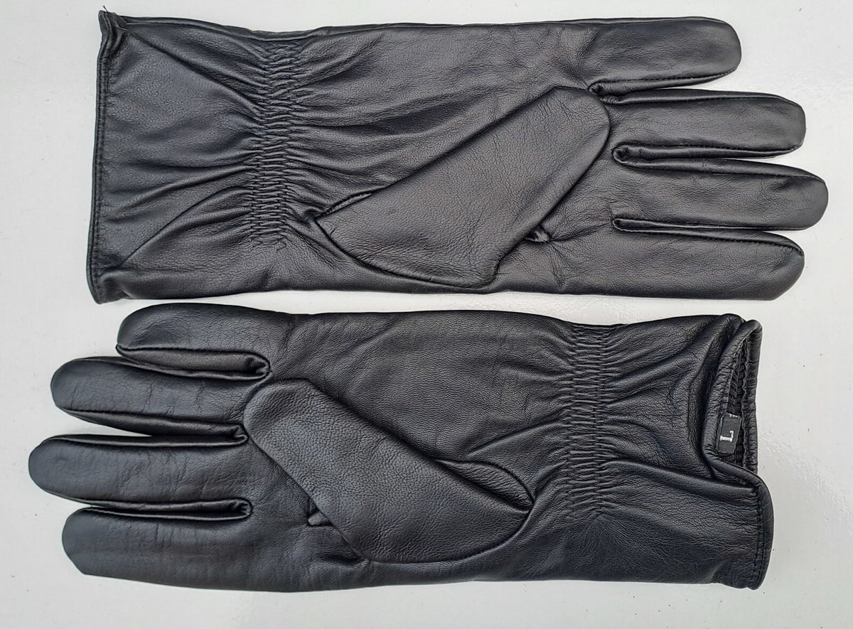 Brand New Black Leather Military Style Gloves Mens Size Large UK 9-10 (2799)