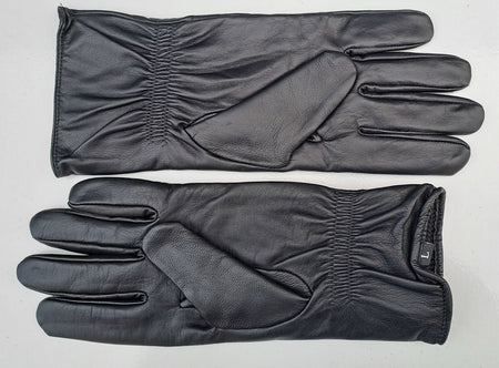 Brand New Black Leather Military Style Gloves Mens Size Large UK 9-10 (2799)