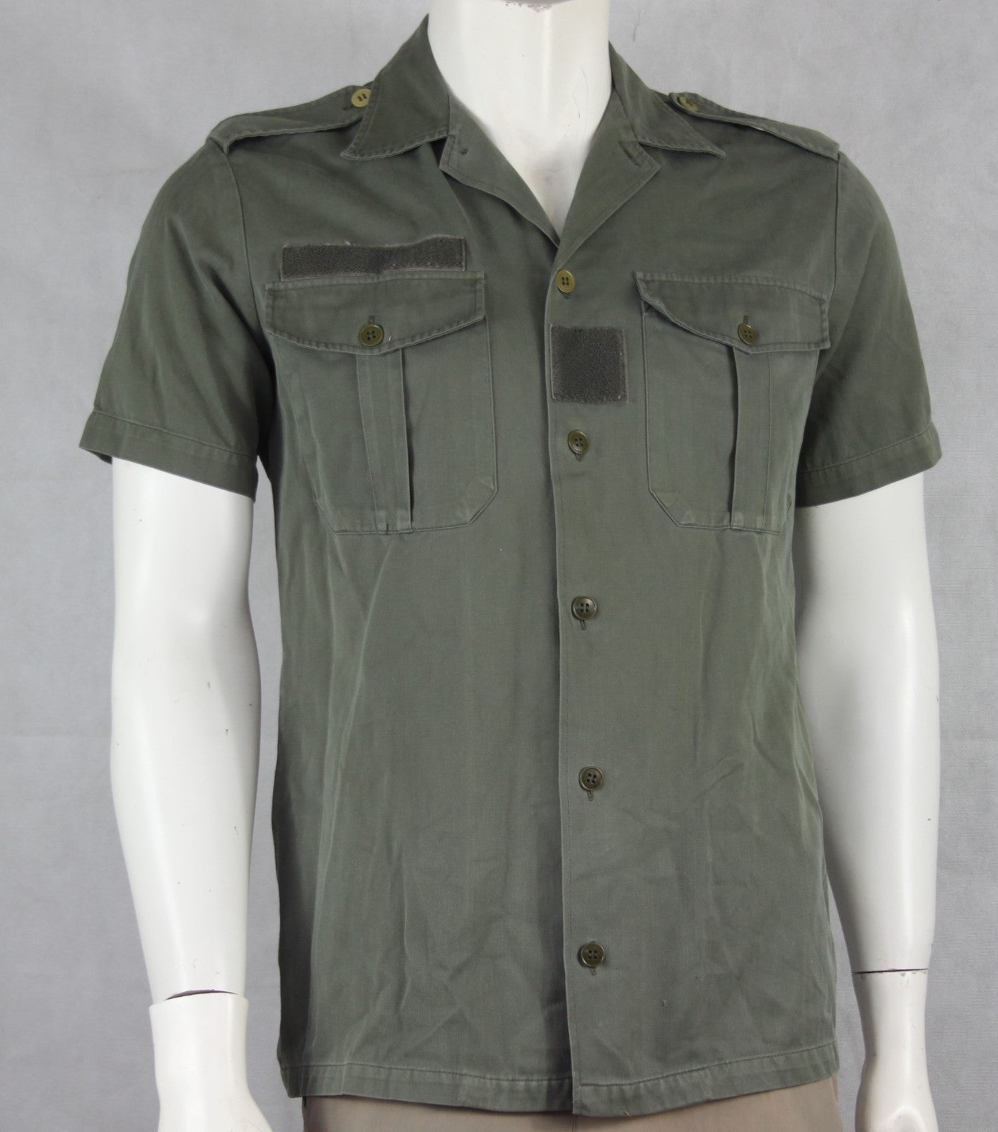 Genuine Surplus French Army Short Sleeve Shirt Warm Weather Olive (870)