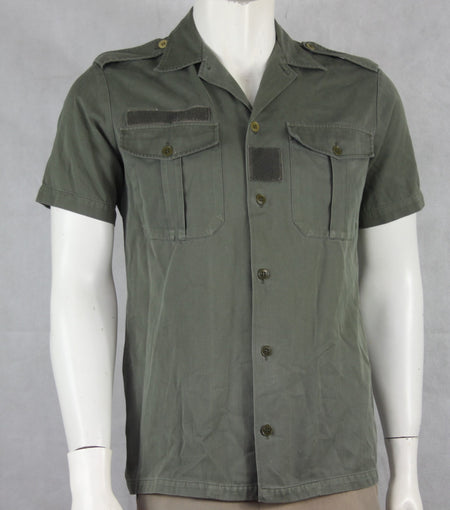 Genuine Surplus French Army Short Sleeve Shirt Warm Weather Olive (870)