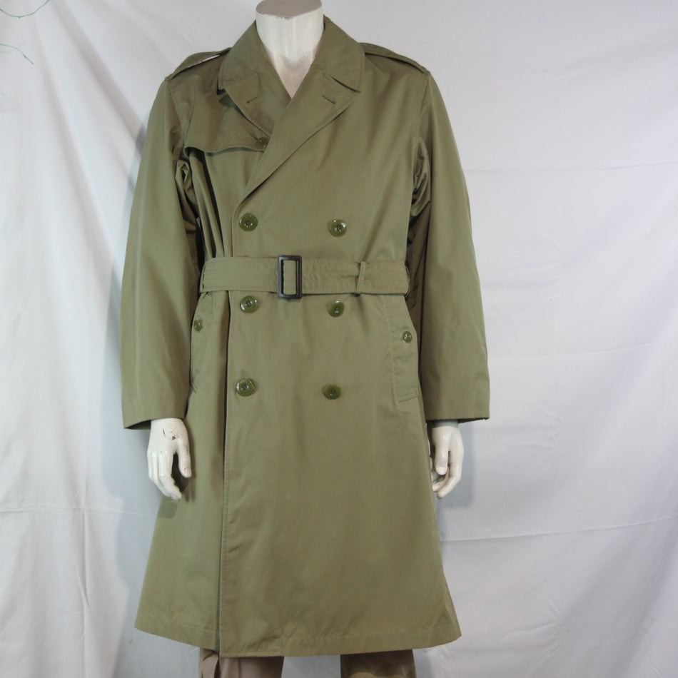 1960's French Army Officers Rain Coat Trench Khaki Genuine Surplus 38-40"(4116)