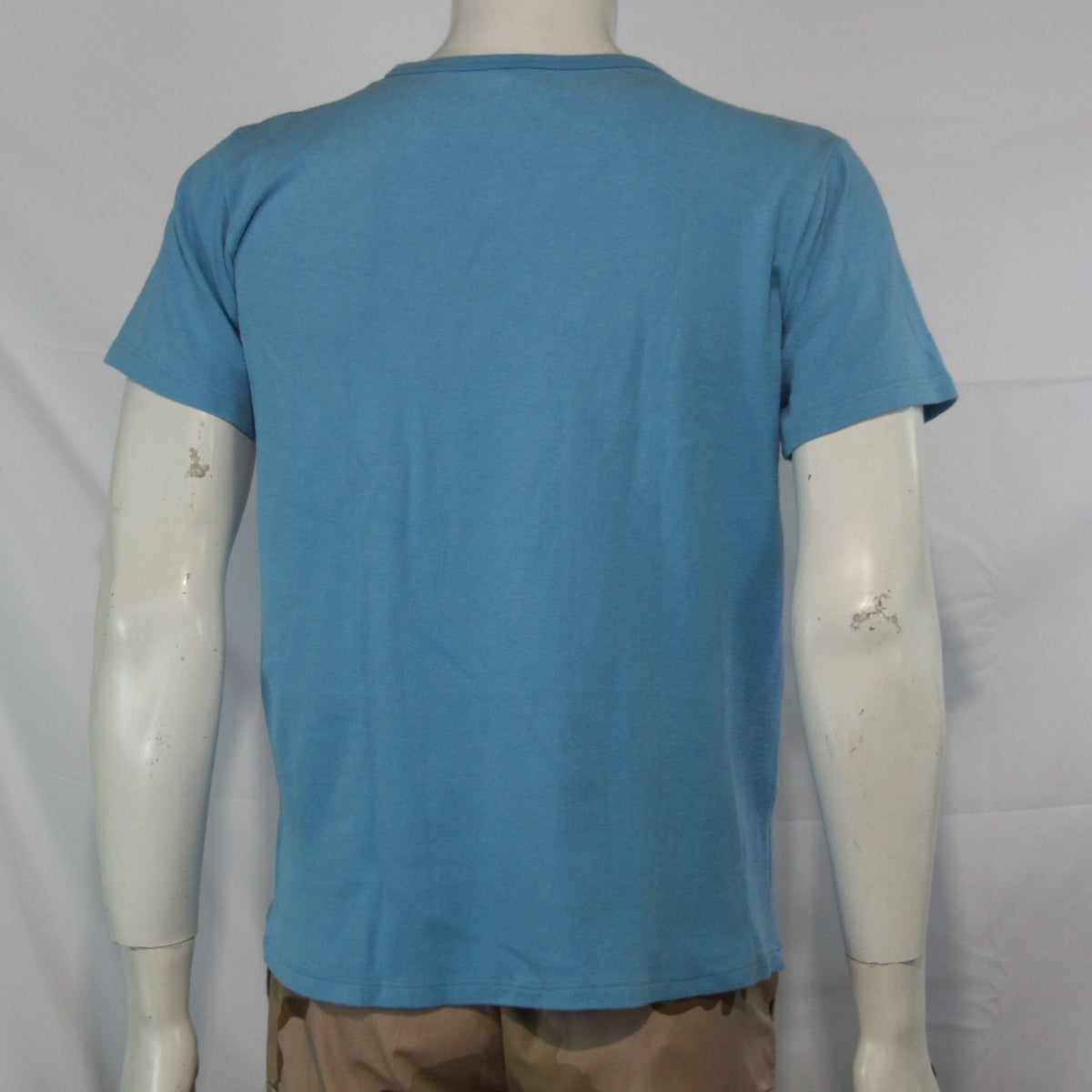 Genuine Army Surplus German Blue PT T-Shirt Short Sleeve Pique Cotton Vintage G2