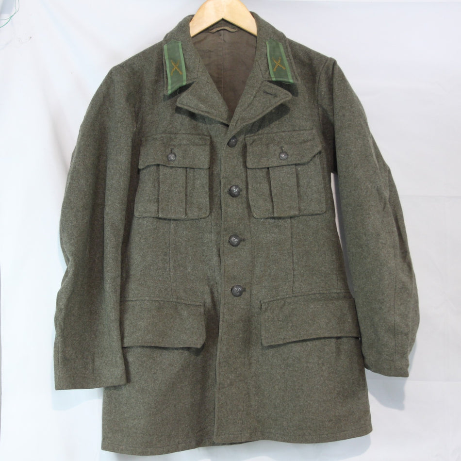 Dated 1942 Swedish Mens Wool Field jacket Olive Genuine Surplus 34-36"  (3802)