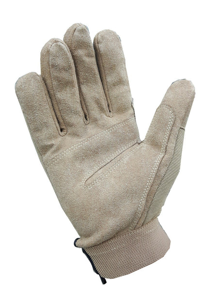 Highlander Mission Lite Military Leather Suede Gloves Sand Beige Lightweight 