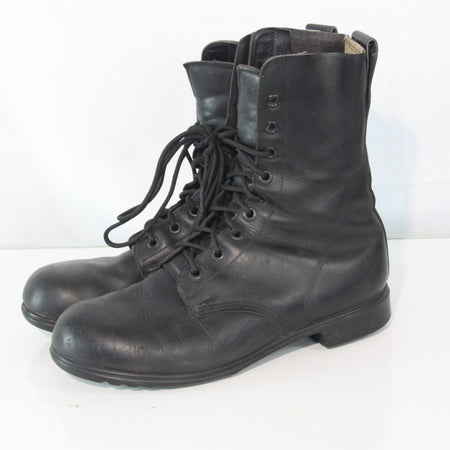 Vintage British DMS Hi Leg Army Boots High Leg Black Leather G2 Size 10 (3867)