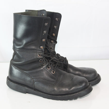 Austrian Army Summer Boots Black Leather UNlined Need Resoling EU43 UK9 (3868)