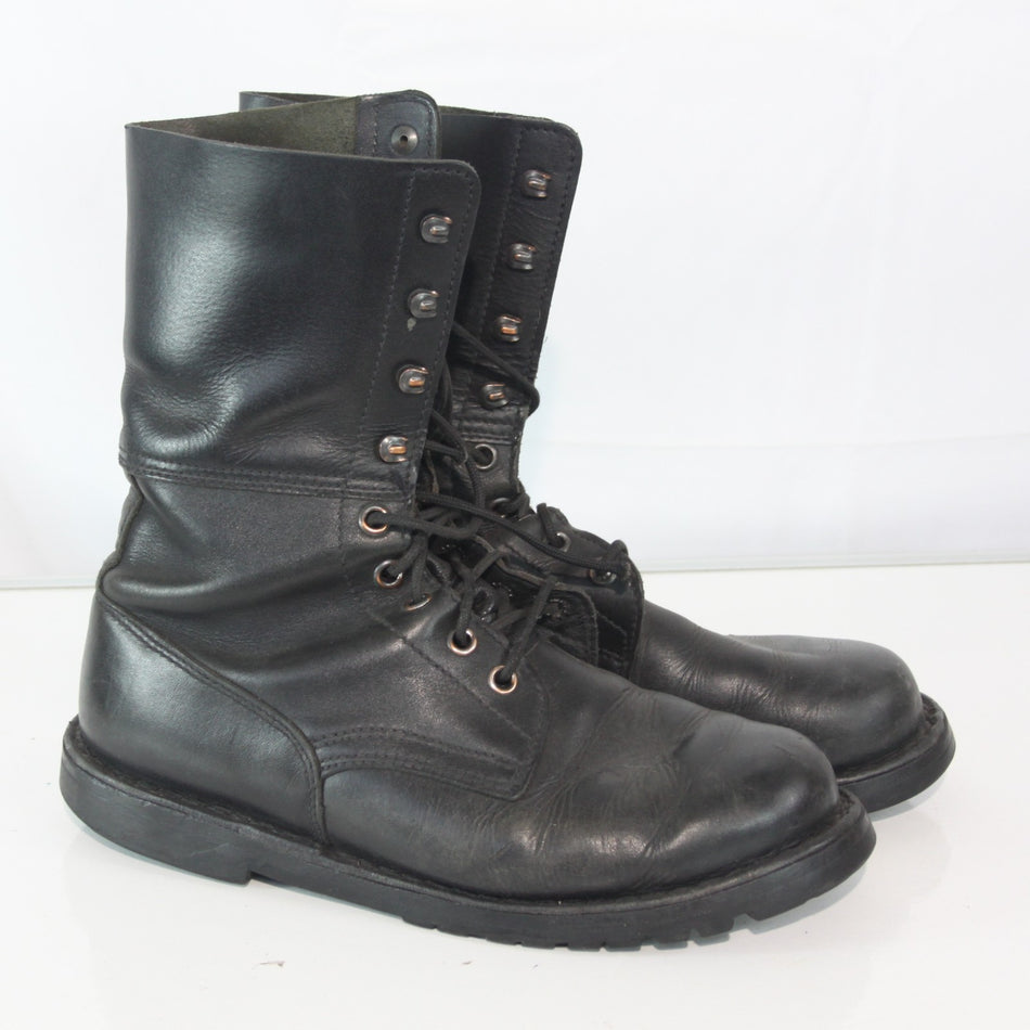 Austrian Army Summer Boots Black Leather UNlined Need Resoling EU43 UK9 (3868)