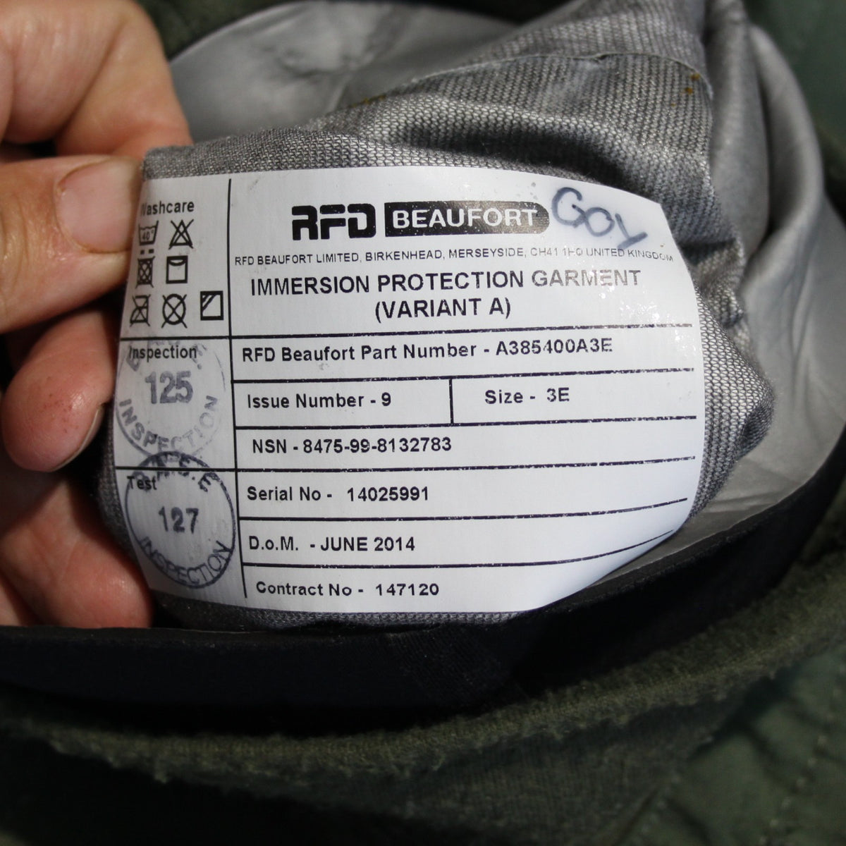 Genuine Surplus British RAF Pilots Beaufort Immersion Suit 38" Tall (3529)