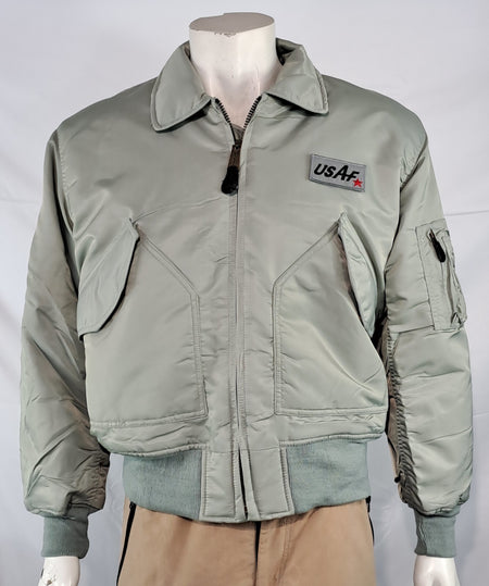 Highlander MA2 USAF Style Bomber Jacket Plain Collar Padded Silver Grey XXS-M