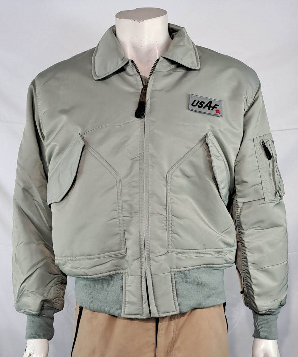 Highlander MA2 USAF Style Bomber Jacket Plain Collar Padded Silver Grey XXS-M