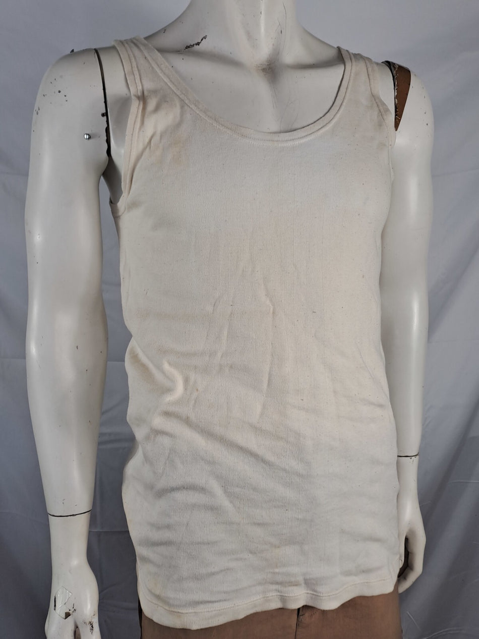 Genuine Surplus Czech Army Cold War Era Beige/Cream Singlet Vest