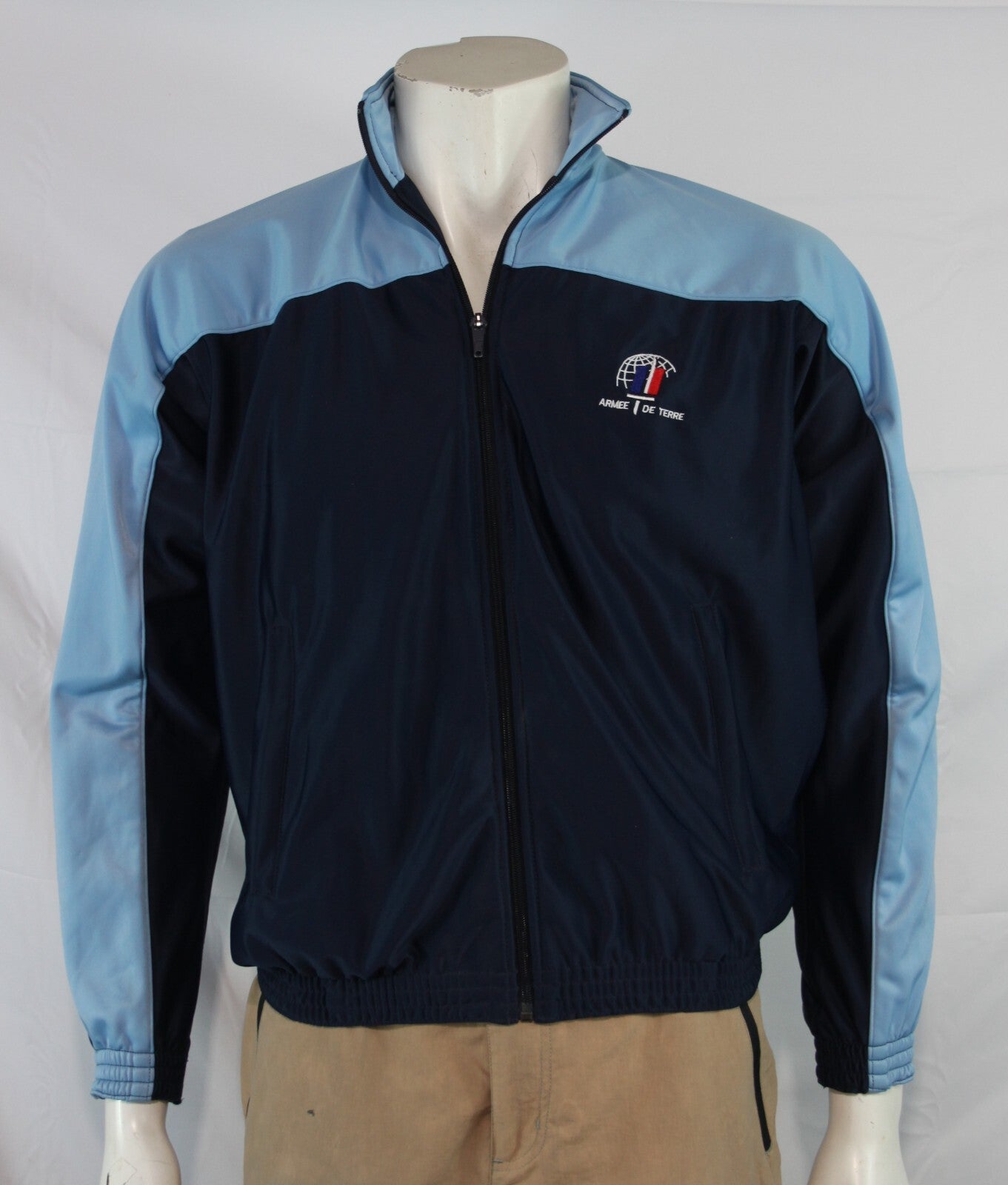 Genuine Surplus French Army Tracksuit Top Stretch Zip Front 34-36" Blue (2169)
