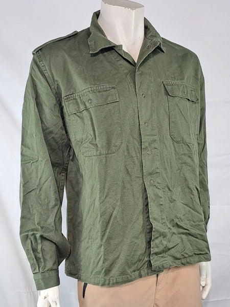 Genuine Surplus Belgian Army Press Stud Fasten Shirt Olive Green 38" (3413)
