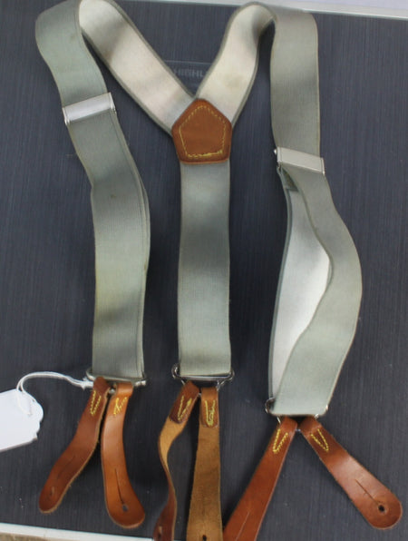 Genuine Surplus British Army RAF military Braces Grey leather End Button AllSize