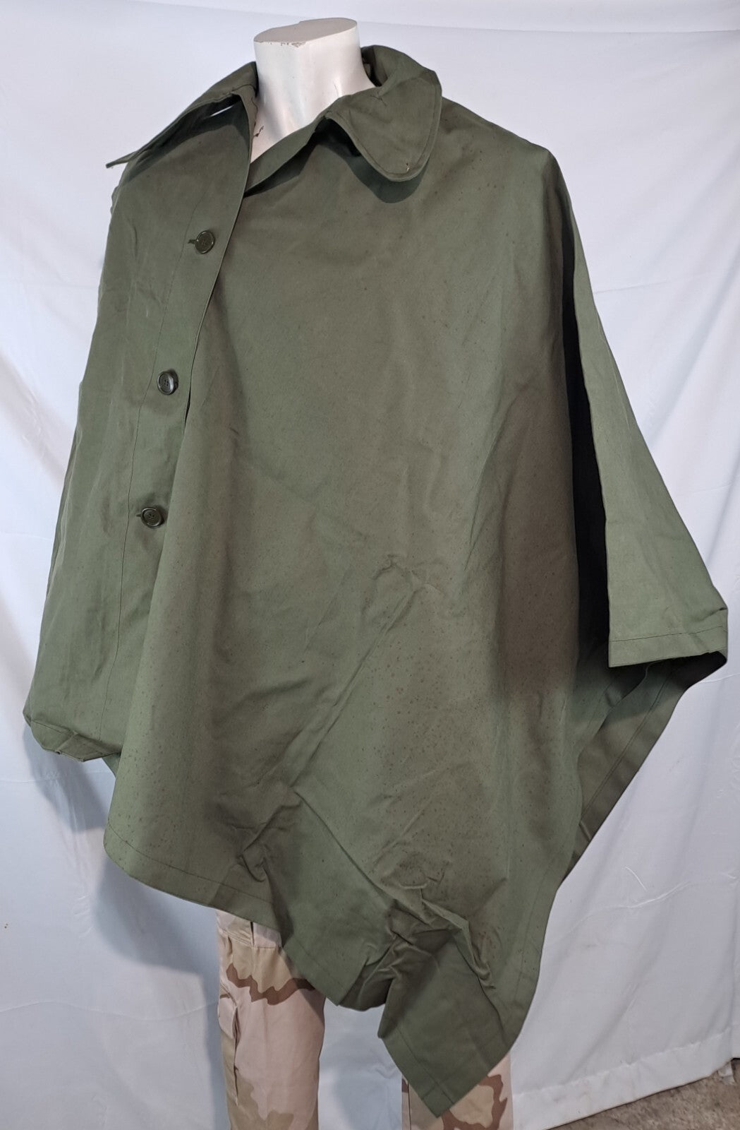 Genuine Surplus Vintage Dutch / Belgian Rain Cape Cloak Jacket Asymmetric (3055)