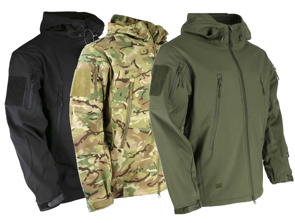 End of Line KT Patriot Softshell Jacket Black Green Camo Tactical military