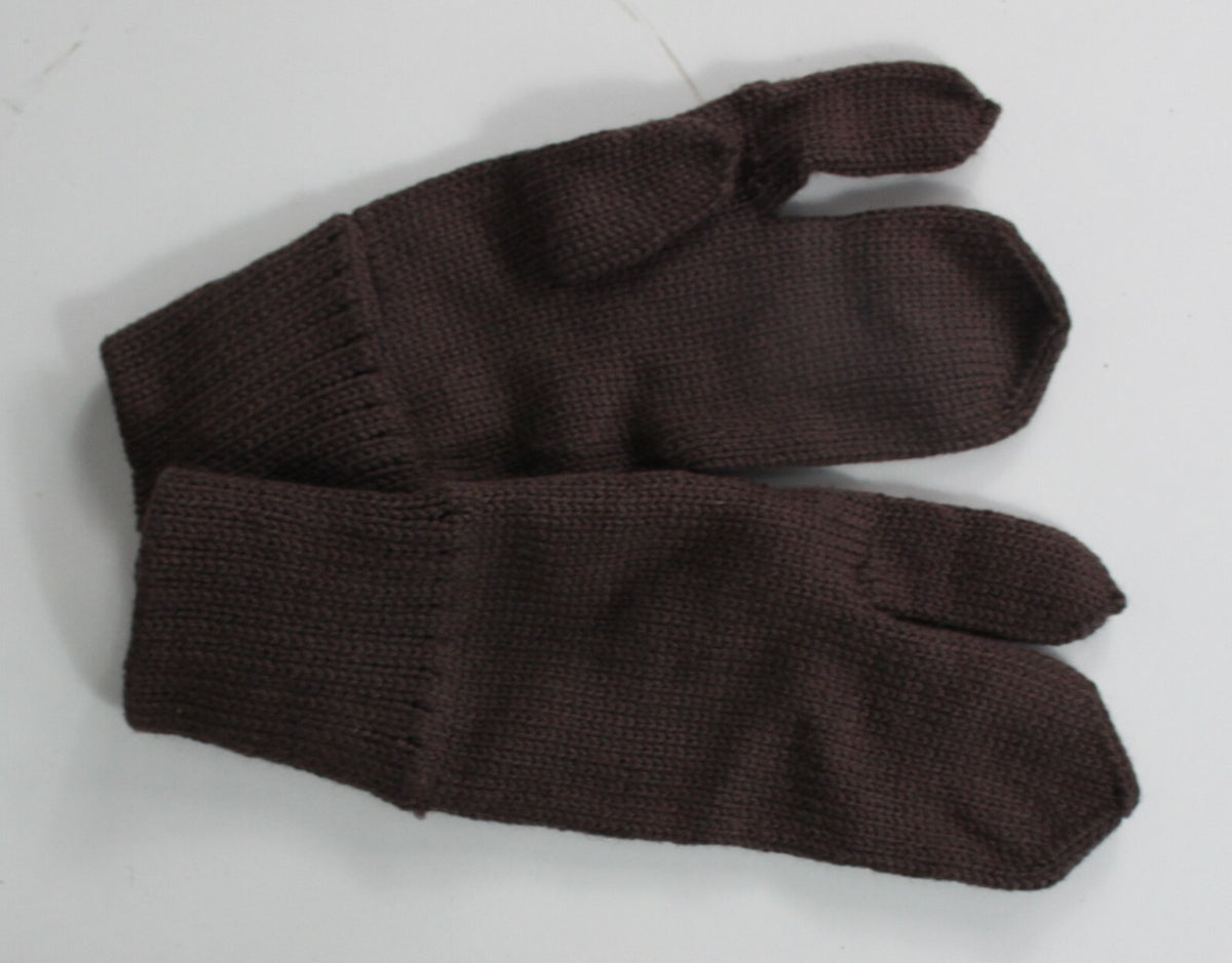 Genuine Surplus Knitted Brown Gloves Mittens Single Finger Army East European