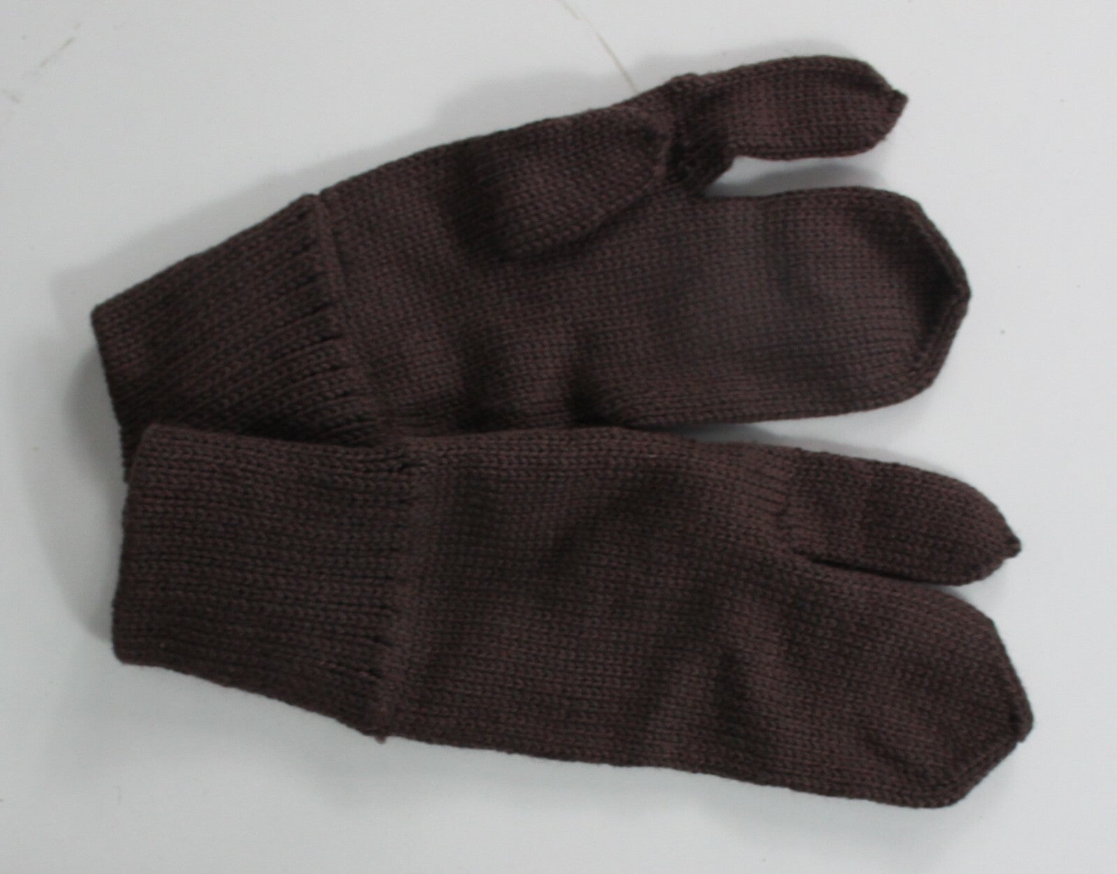 Genuine Surplus Knitted Brown Gloves Mittens Single Finger Army East European