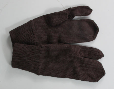 Genuine Surplus Knitted Brown Gloves Mittens Single Finger Army East European