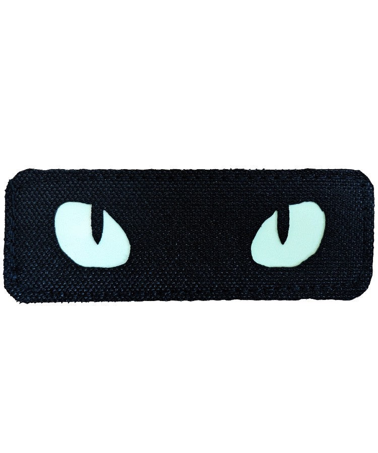 KT Laser Cut Glow in Dark Cats Eyes Patch Military Tactical Hook Loop Black