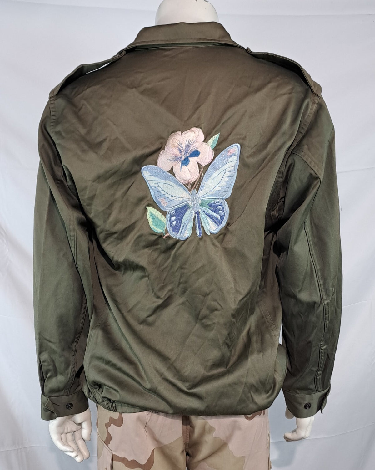 Genuine Surplus French Army Olive F2 Jacket Embroidered Butterfly 40-42" (3068)