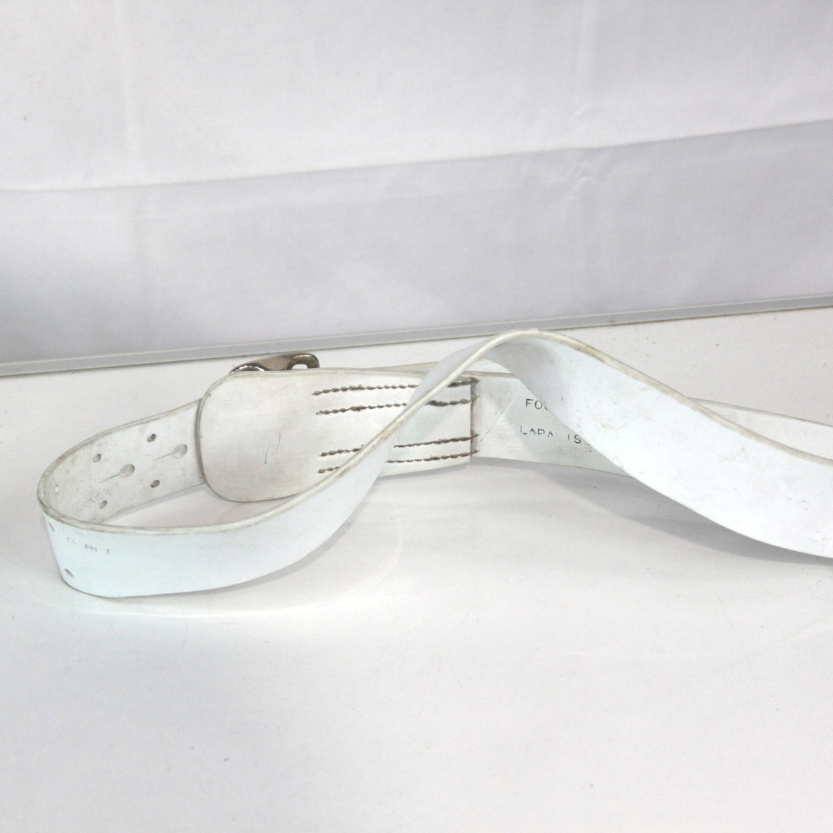 French Naval White Parade Belt Plastic Genuine Surplus 26-32" Waist (4089)