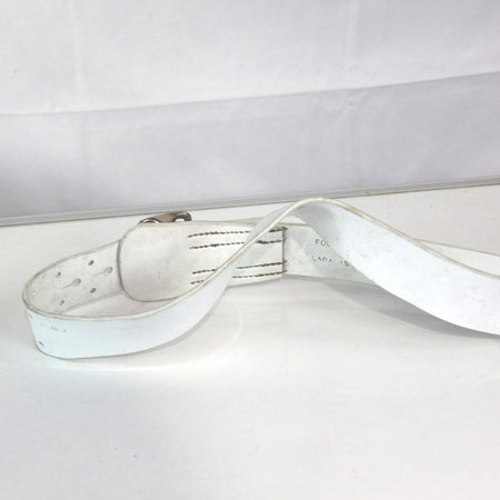 French Naval White Parade Belt Plastic Genuine Surplus 26-32" Waist (4089)