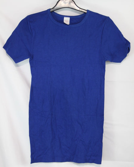 Genuine Surplus French Vintage Stretch Fit Blue  T-Shirt Short Sleeve Ex Army 36