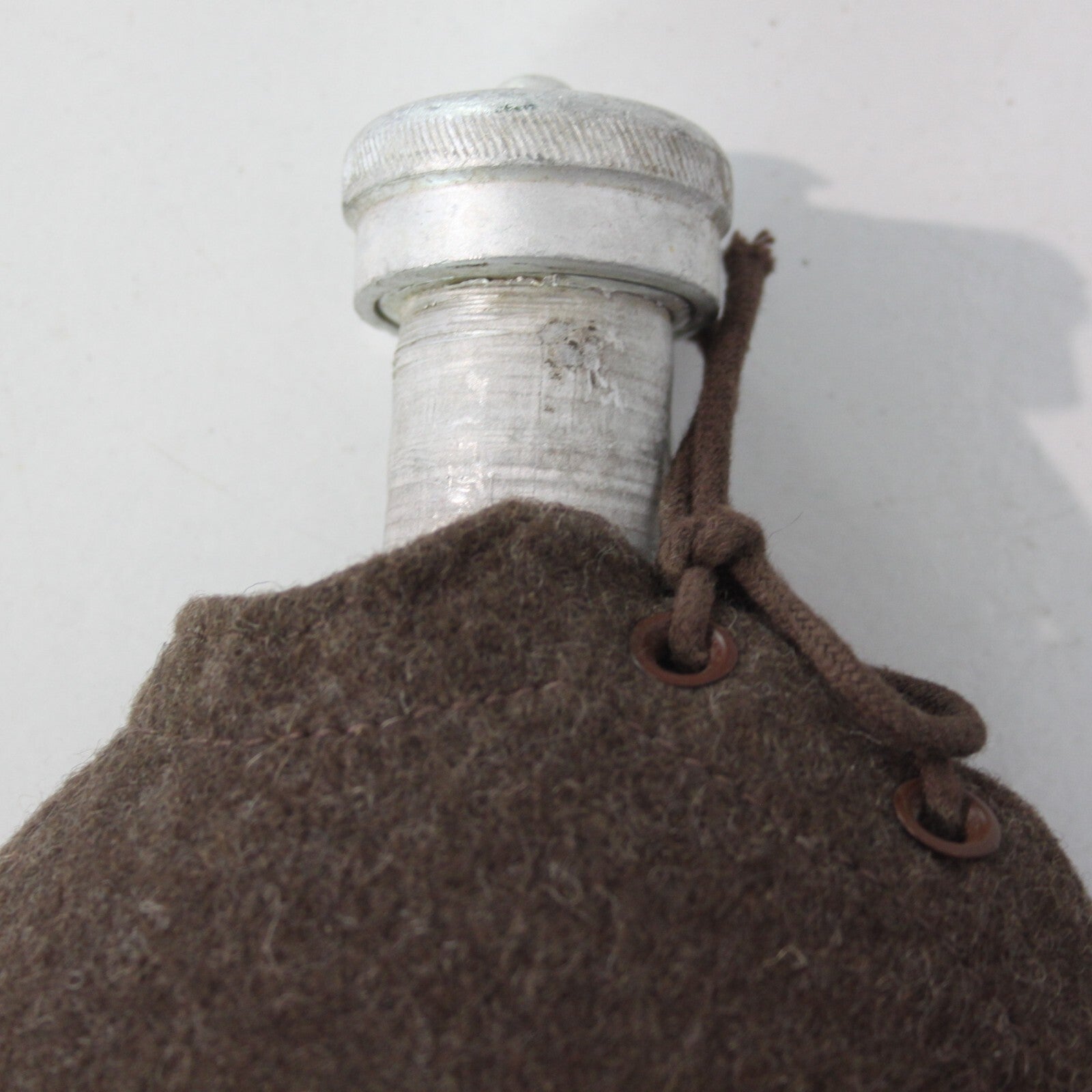 Genuine Surplus Romanian Army Metal Water Bottle with Wool Cover Laces 3234