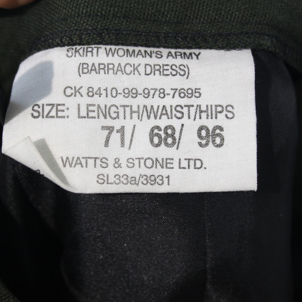 NEW Genuine Surplus British Army Ladies Barrack Skirt Bottle Green (3537)