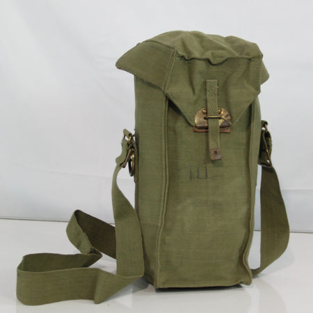 Genuine Surplus Vintage Belgian / British Army Canvas Side Bag Leather trim 3392
