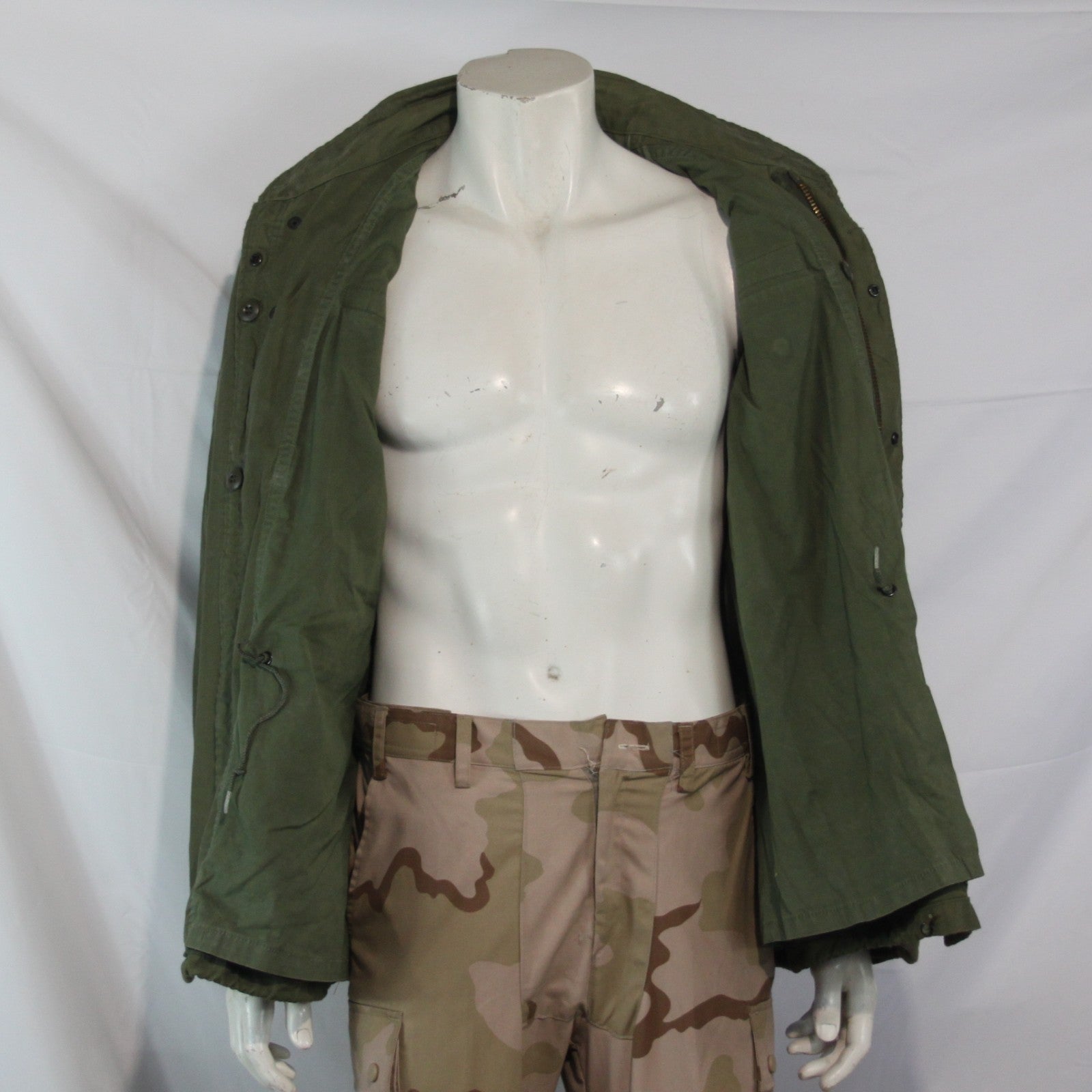 US M65 Genuine Surplus Army Jacket Olive Green Canvas Parka Medium 37-41" (3876)