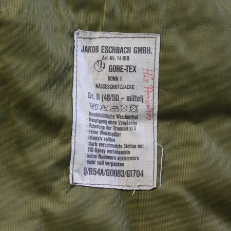 Genuine Surplus German Army Gore-tex Waterproof Coat Jacket Olive 38-40" 3543