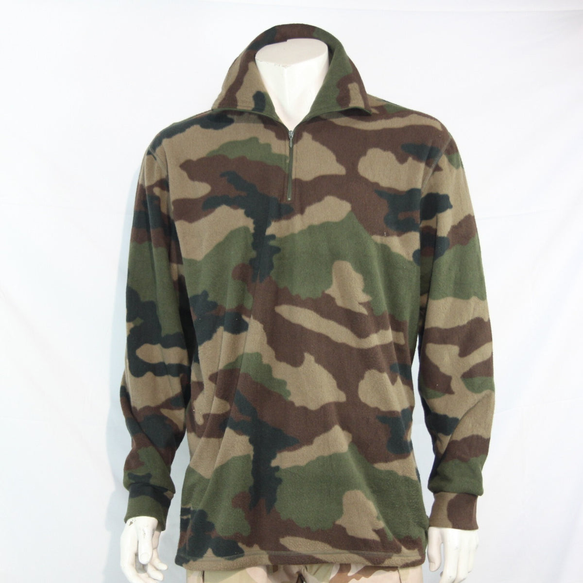 Genuine Surplus French Army Camouflage Fleece Pullover Jumper Top Camo 3239